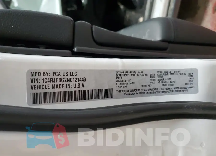 1C4RJFBG2NC121443 Photo# 13