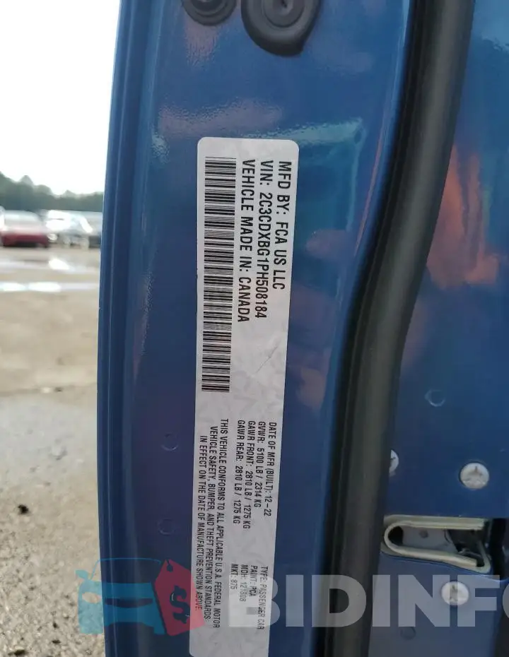 2C3CDXBG1PH508184 Photo# 12