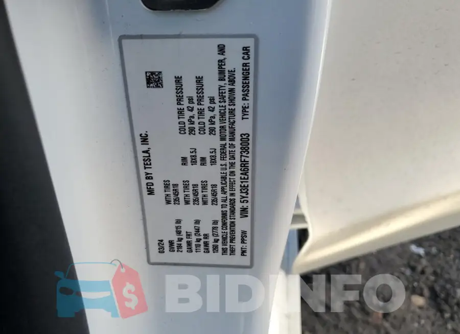 5YJ3E1EA6RF738003 Photo# 12