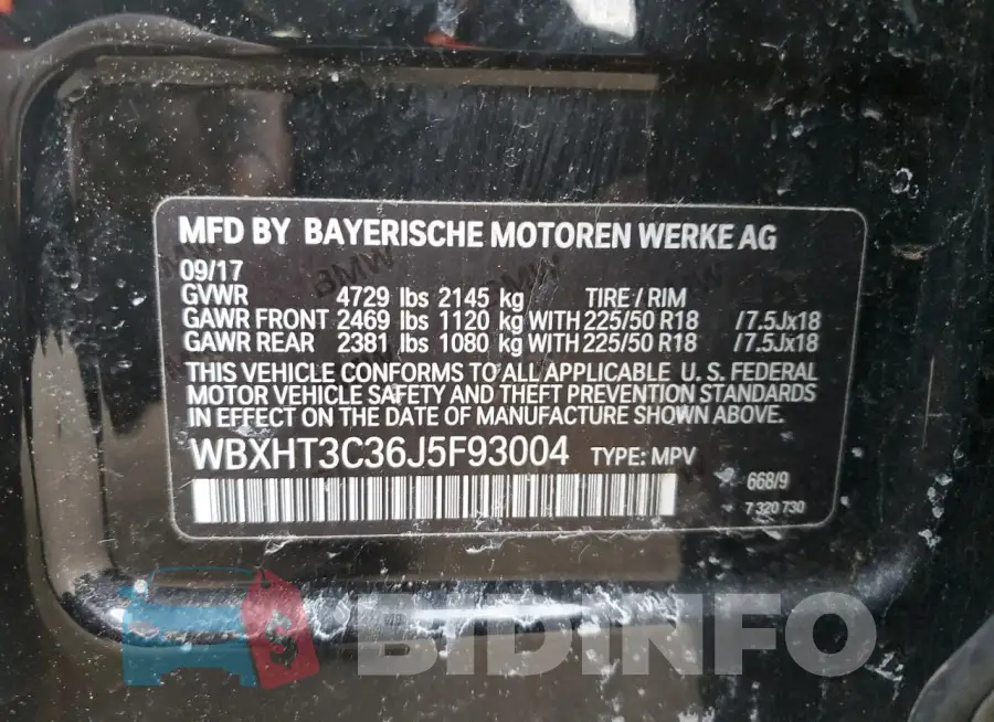 WBXHT3C36J5F93004 Photo# 13