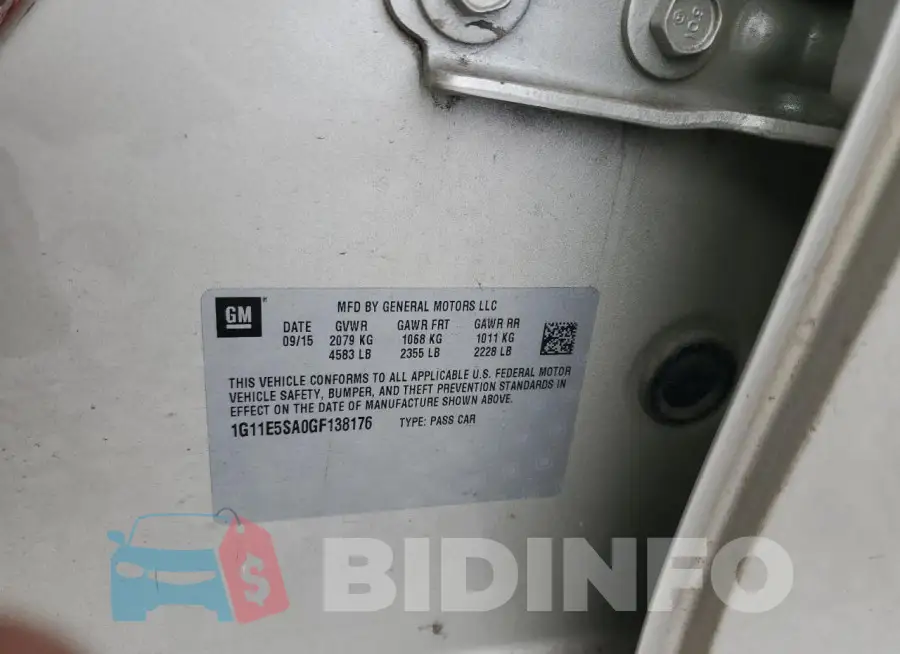 1G11E5SA0GF138176 Photo# 12