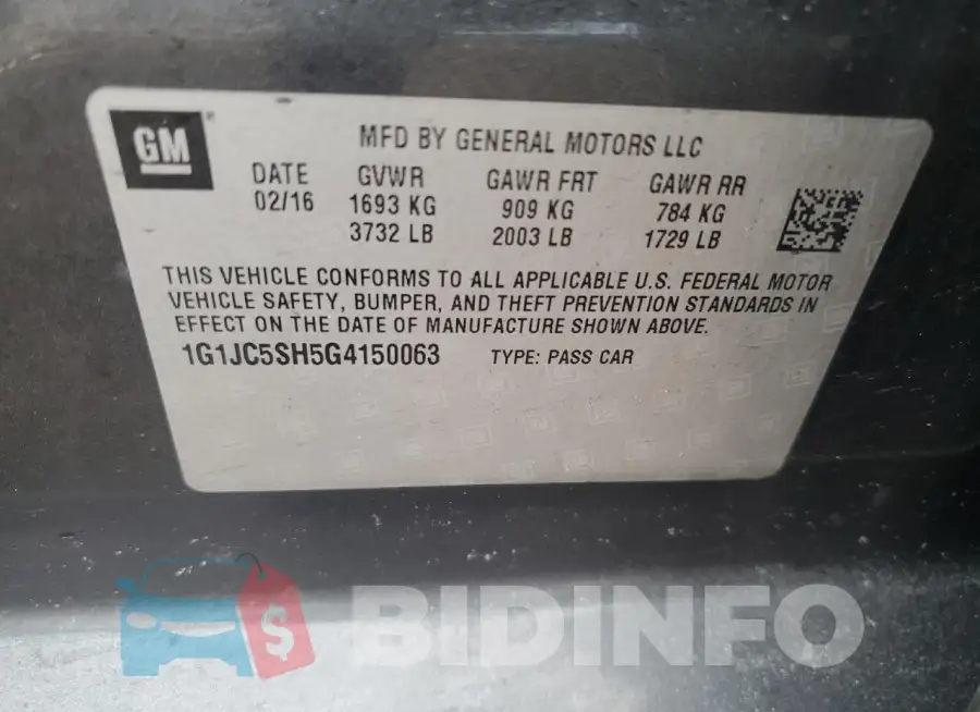 1G1JC5SH5G4150063 Photo# 12
