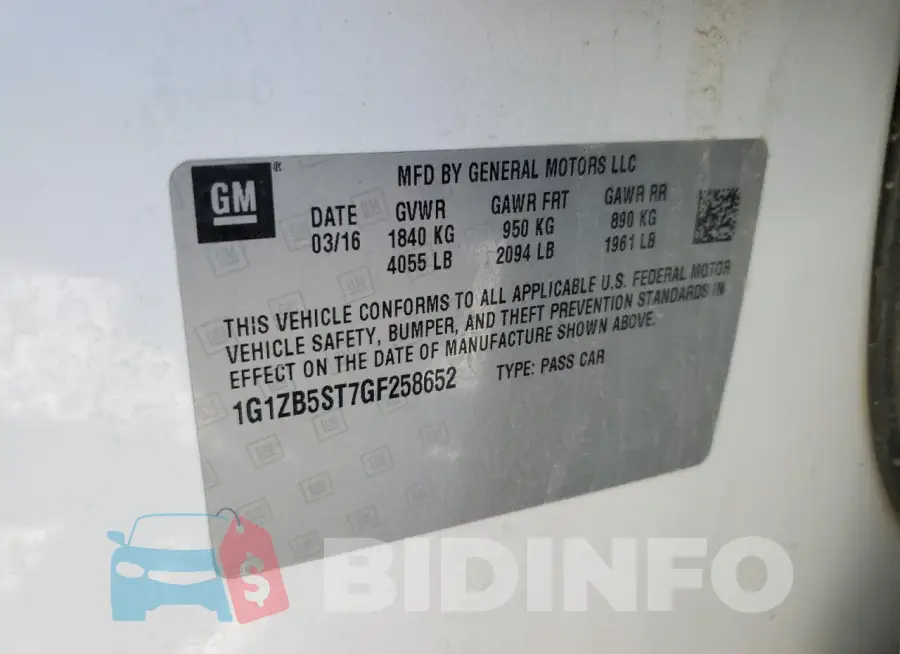 1G1ZB5ST7GF258652 Photo# 12