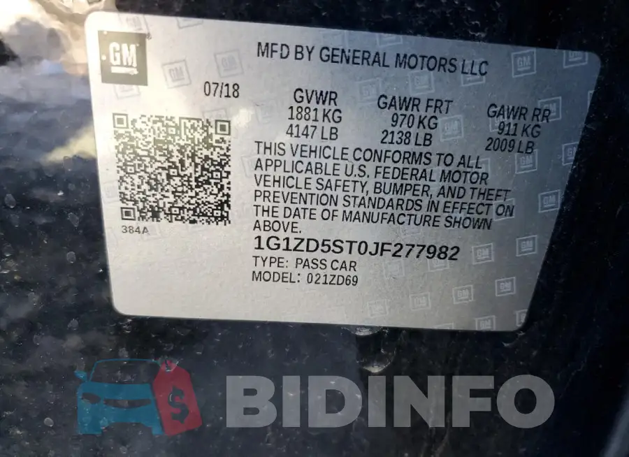 1G1ZD5ST0JF277982 Photo# 12