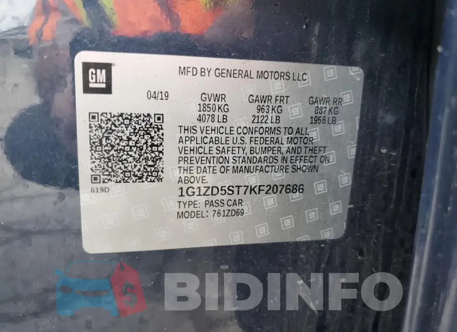 1G1ZD5ST7KF207686 Photo# 12