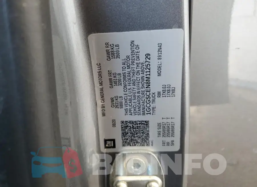 1GCGSCEN8M1125729 Photo# 12
