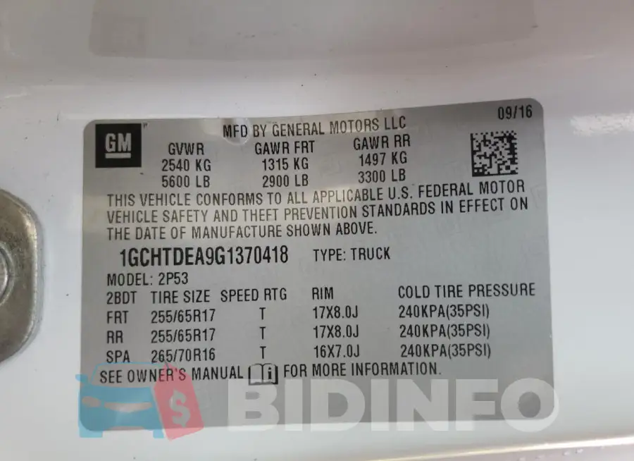 1GCHTDEA9G1370418 Photo# 12