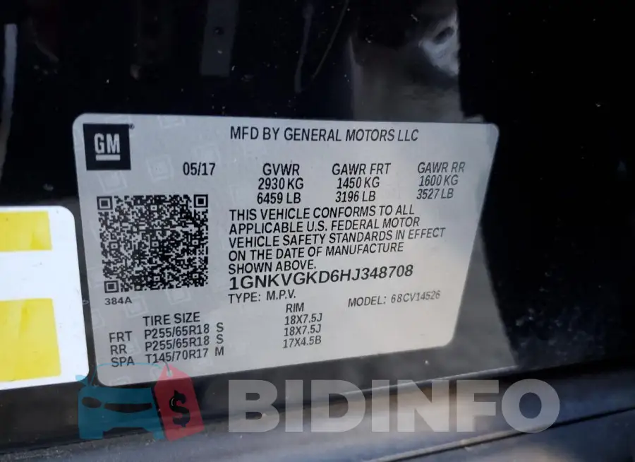 1GNKVGKD6HJ348708 Photo# 13