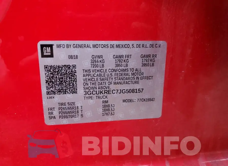 3GCUKREC7JG508157 Photo# 12