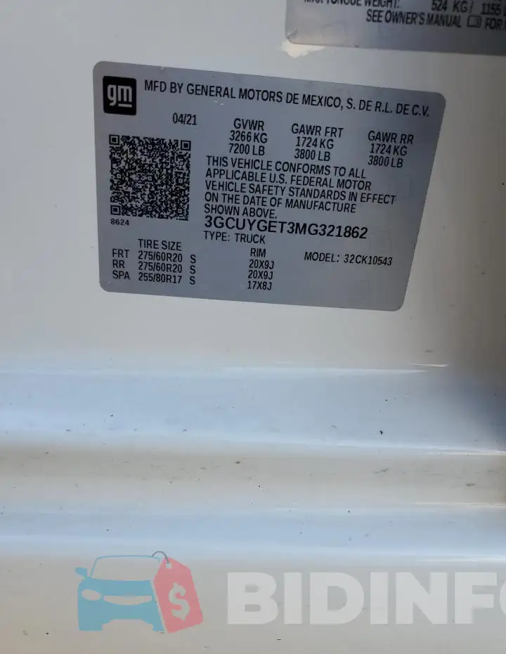 3GCUYGET3MG321862 Photo# 13
