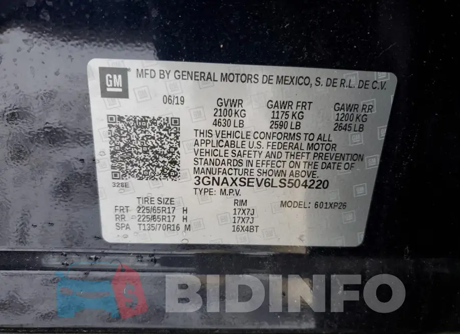 3GNAXSEV6LS504220 Photo# 13