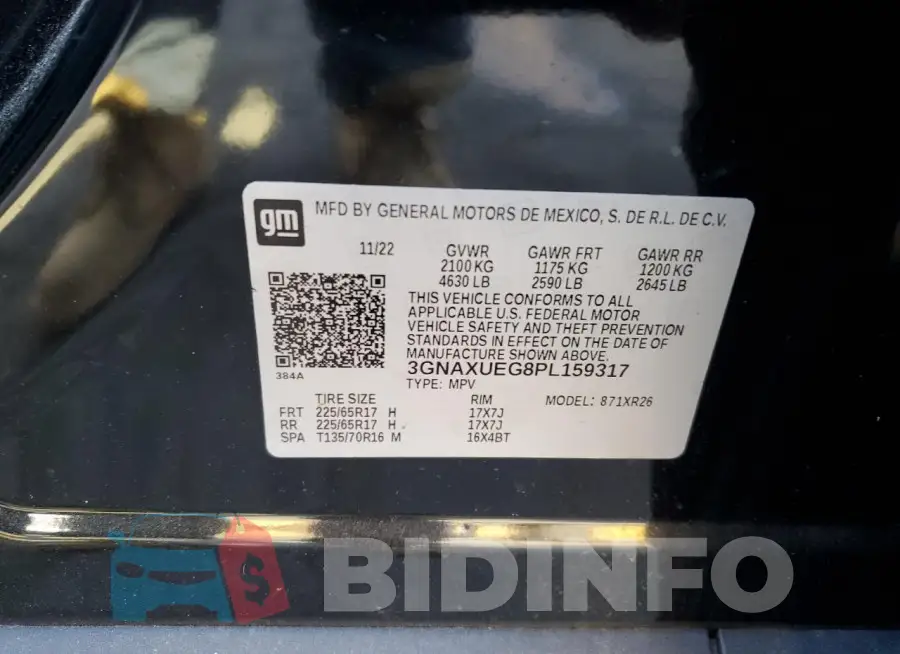 3GNAXUEG8PL159317 Photo# 12
