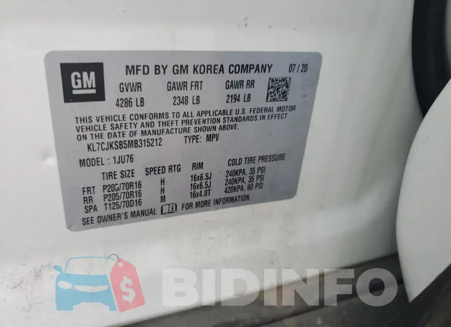 KL7CJKSB5MB315212 Photo# 12