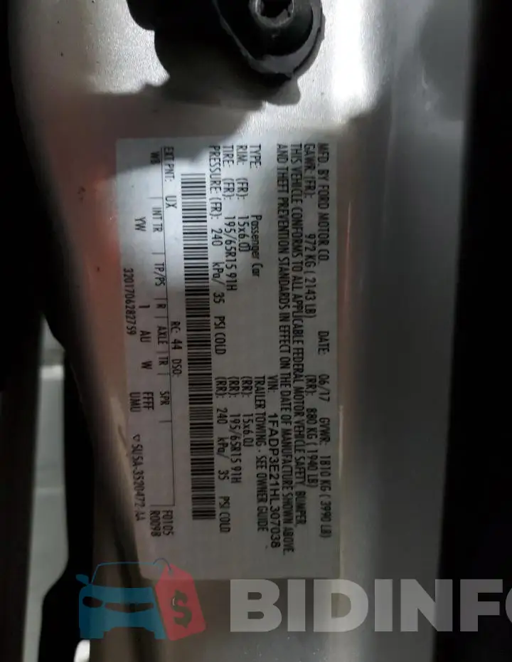 1FADP3E21HL307038 Photo# 12