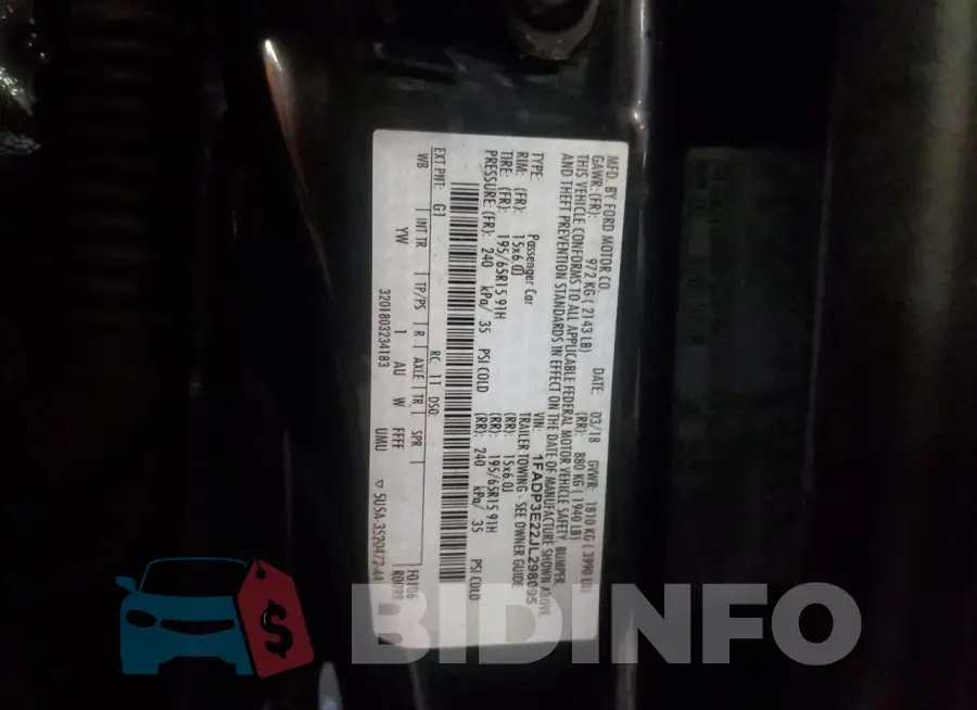 1FADP3E22JL298095 Photo# 12