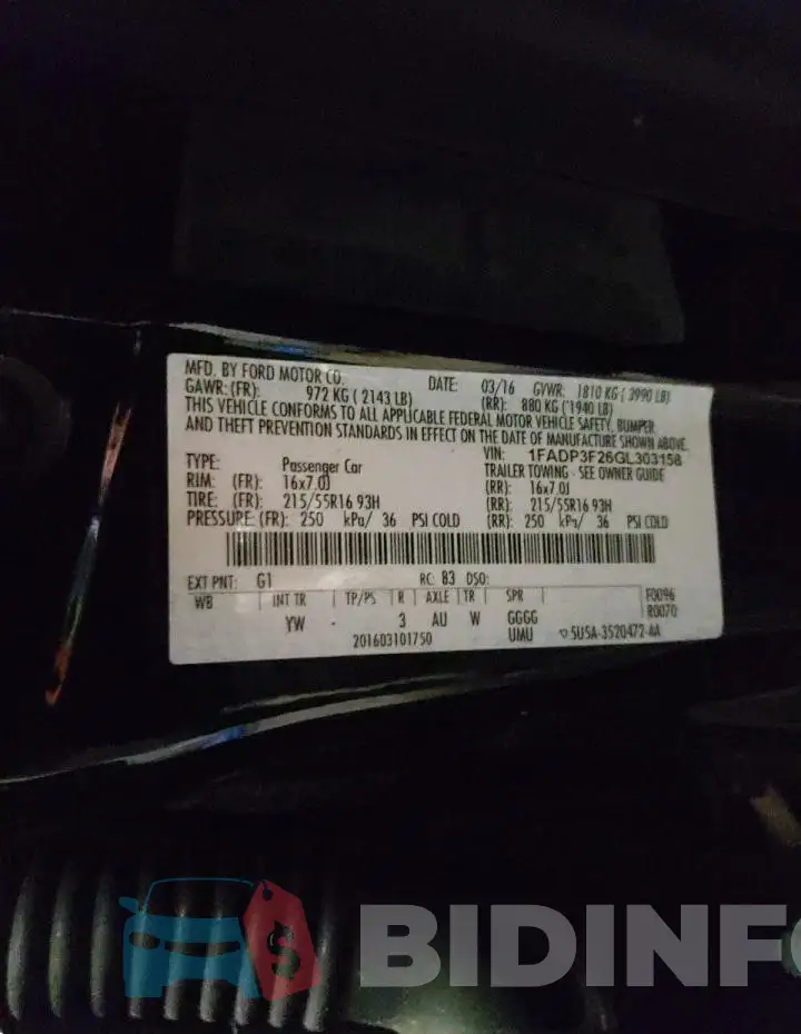 1FADP3F26GL303158 Photo# 12