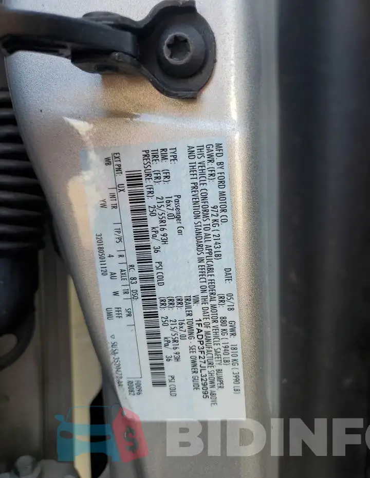 1FADP3F27JL329095 Photo# 12
