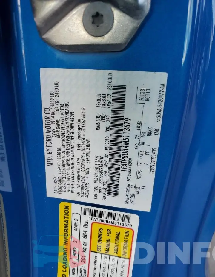1FATP8UH4M5113679 Photo# 12