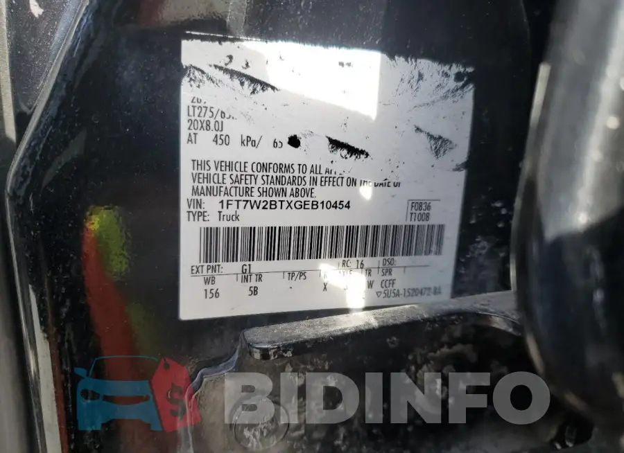 1FT7W2BTXGEB10454 Photo# 12