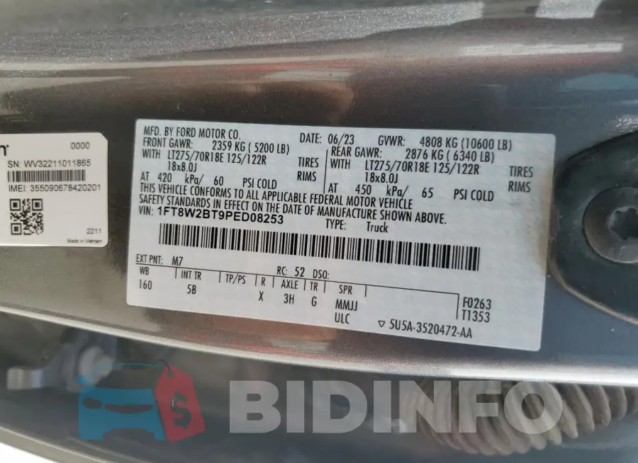 1FT8W2BT9PED08253 Photo# 12