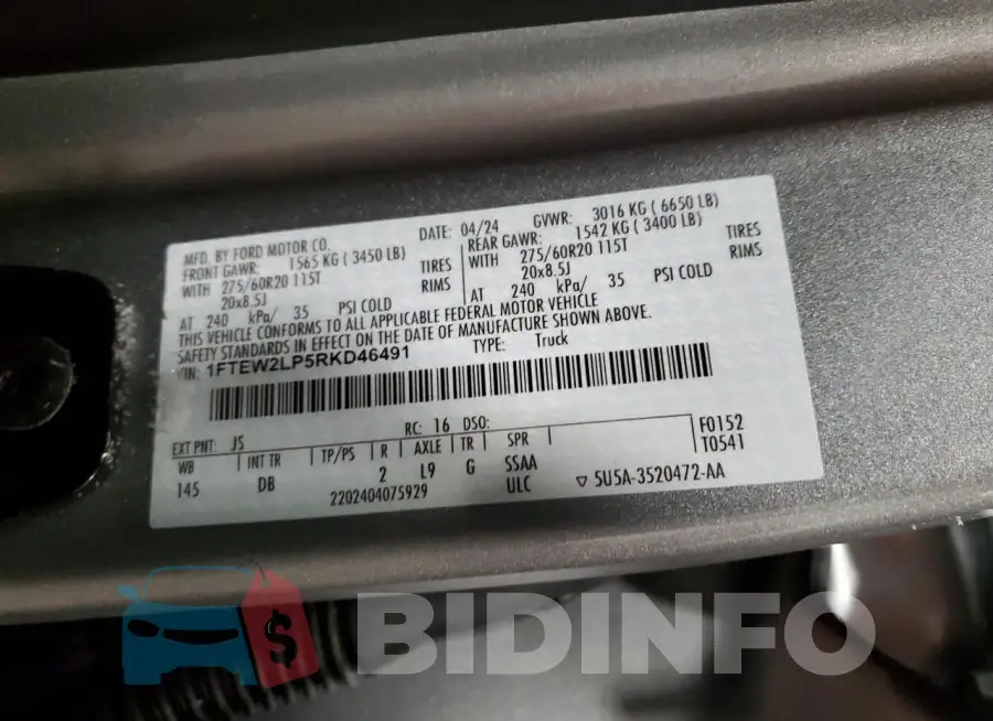 1FTEW2LP5RKD46491 Photo# 13
