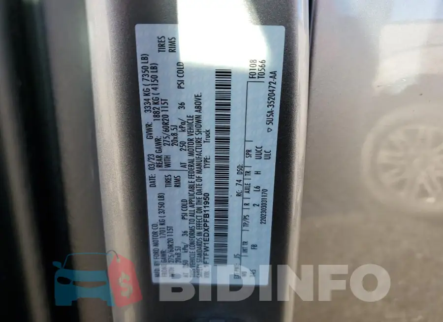 1FTFW1EDXPFB11950 Photo# 13