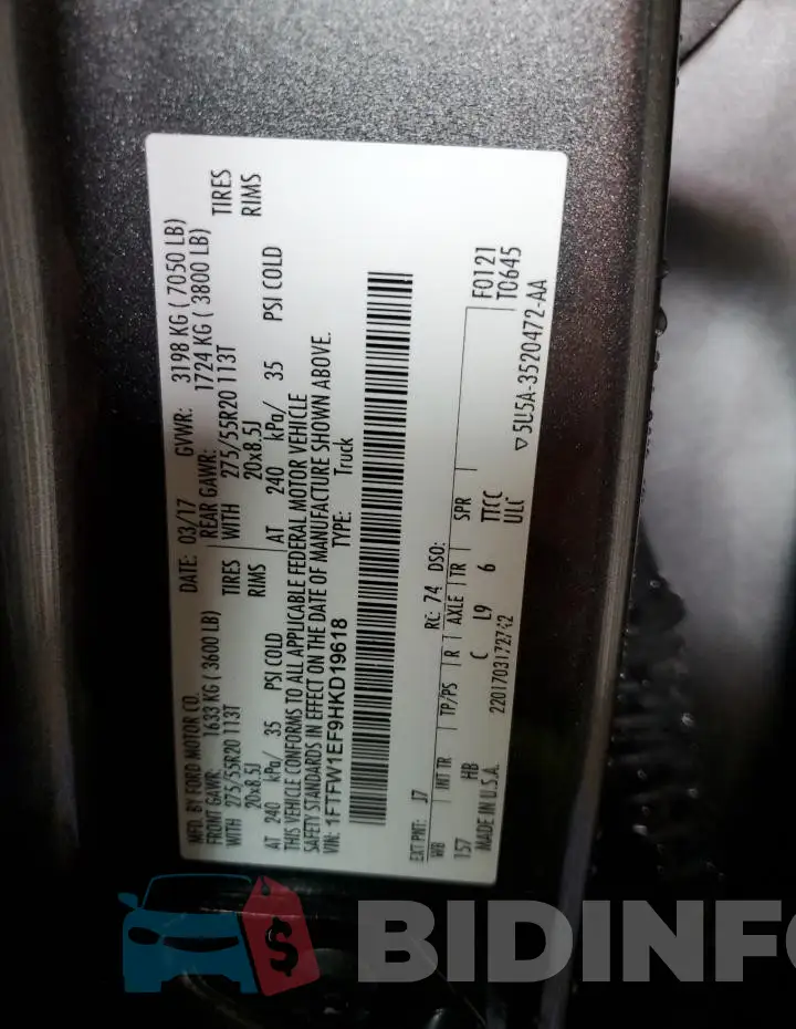 1FTFW1EF9HKD19618 Photo# 12