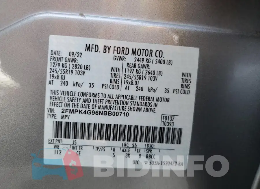 2FMPK4G96NBB00710 Photo# 13
