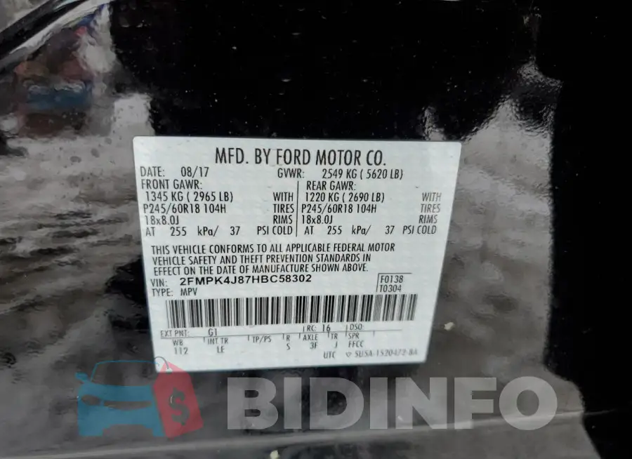 2FMPK4J87HBC58302 Photo# 13