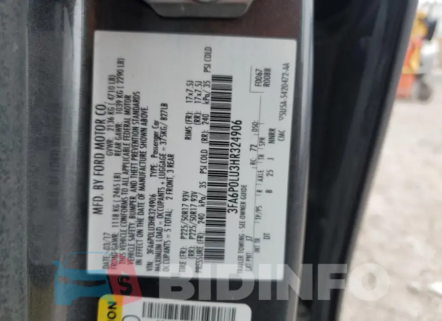 3FA6P0LU3HR324906 Photo# 12