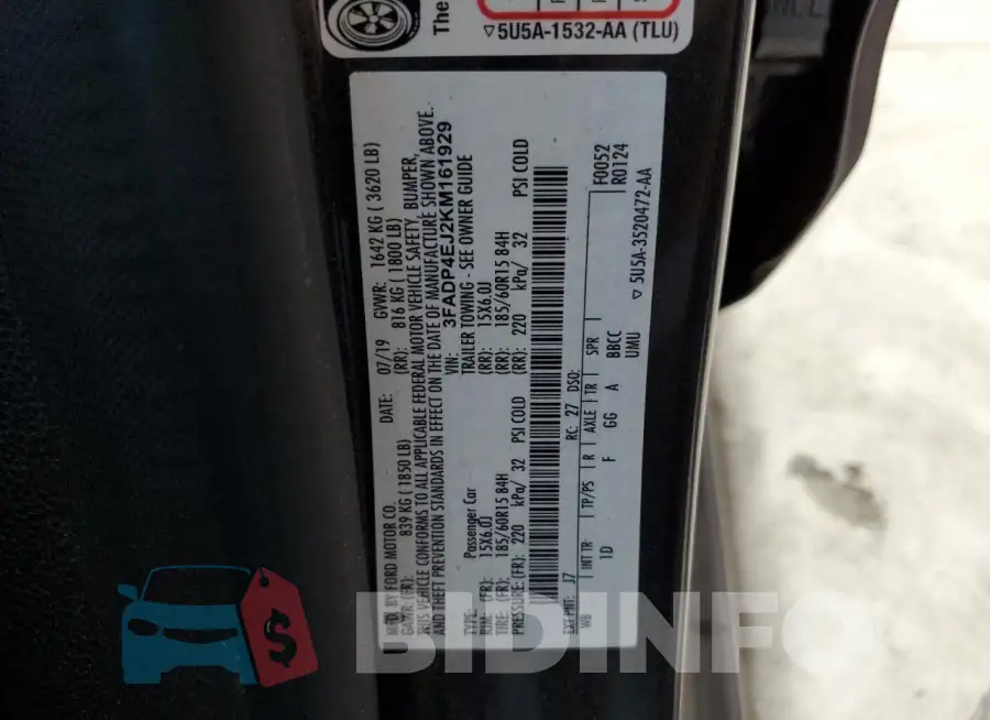 3FADP4EJ2KM161929 Photo# 12