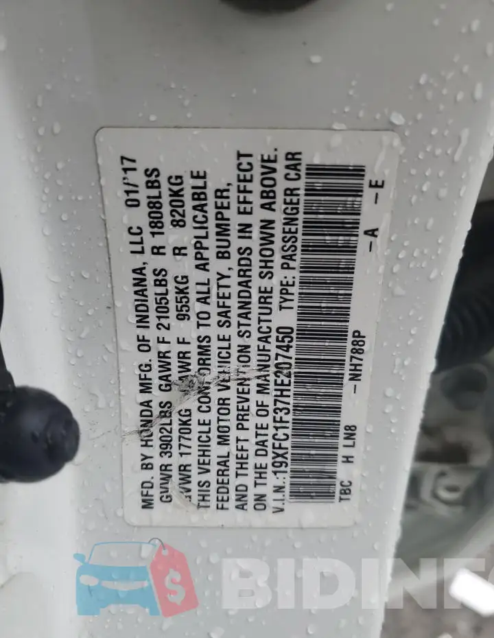 19XFC1F37HE207450 Photo# 13