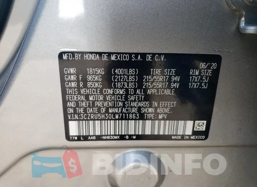 3CZRU5H30LM711863 Photo# 13