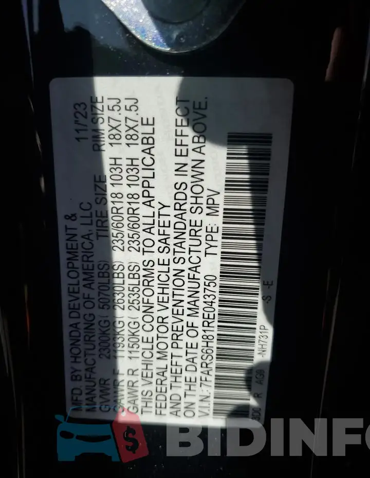 7FARS6H81RE043750 Photo# 13