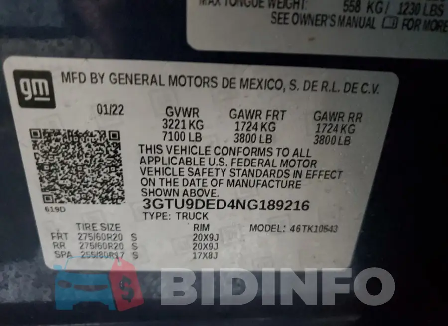 3GTU9DED4NG189216 Photo# 12
