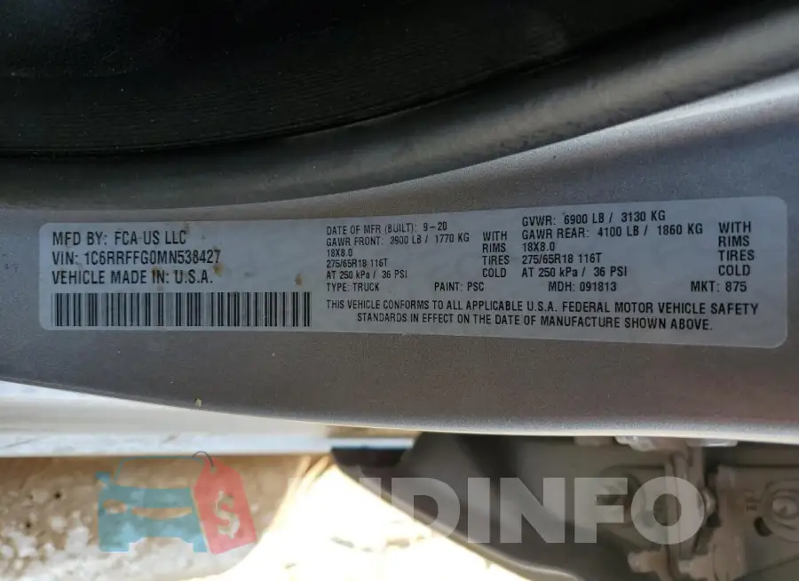 1C6RRFFG0MN538427 Photo# 12