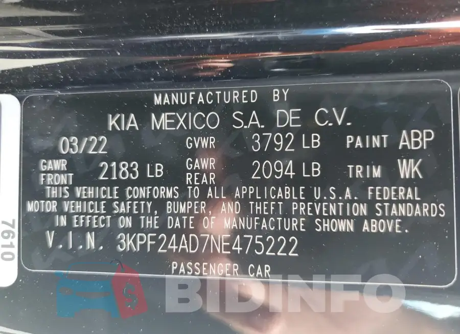 3KPF24AD7NE475222 Photo# 13
