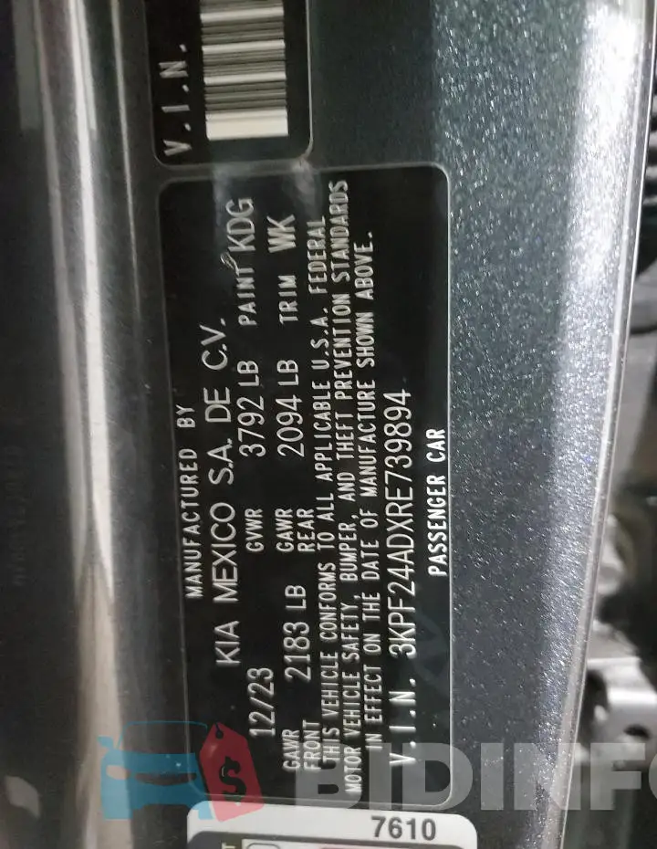 3KPF24ADXRE739894 Photo# 12
