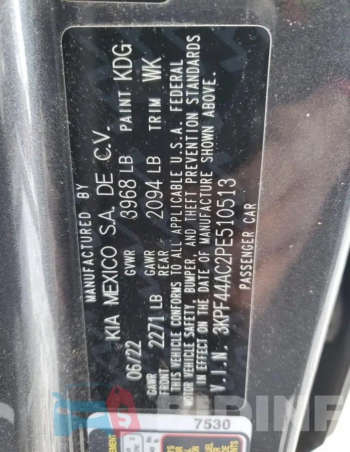 3KPF44AC2PE510513 Photo# 12