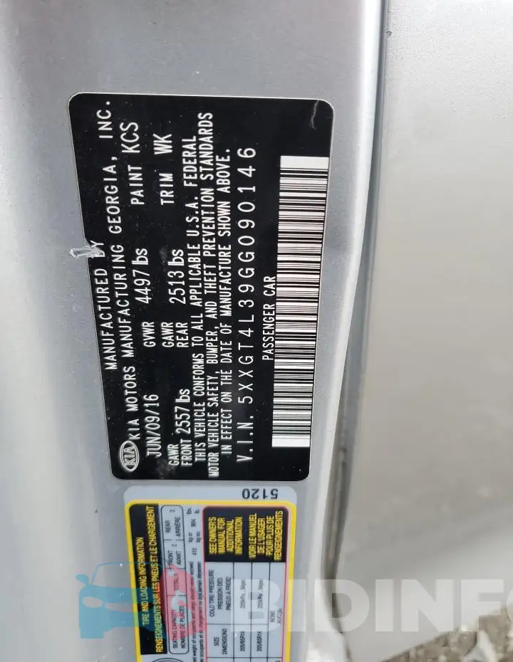 5XXGT4L39GG090146 Photo# 12