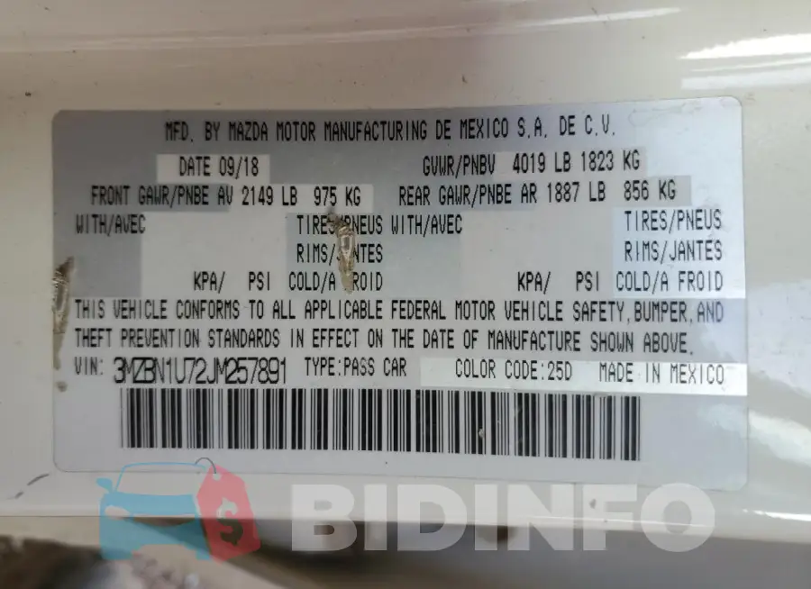 3MZBN1U72JM257891 Photo# 12