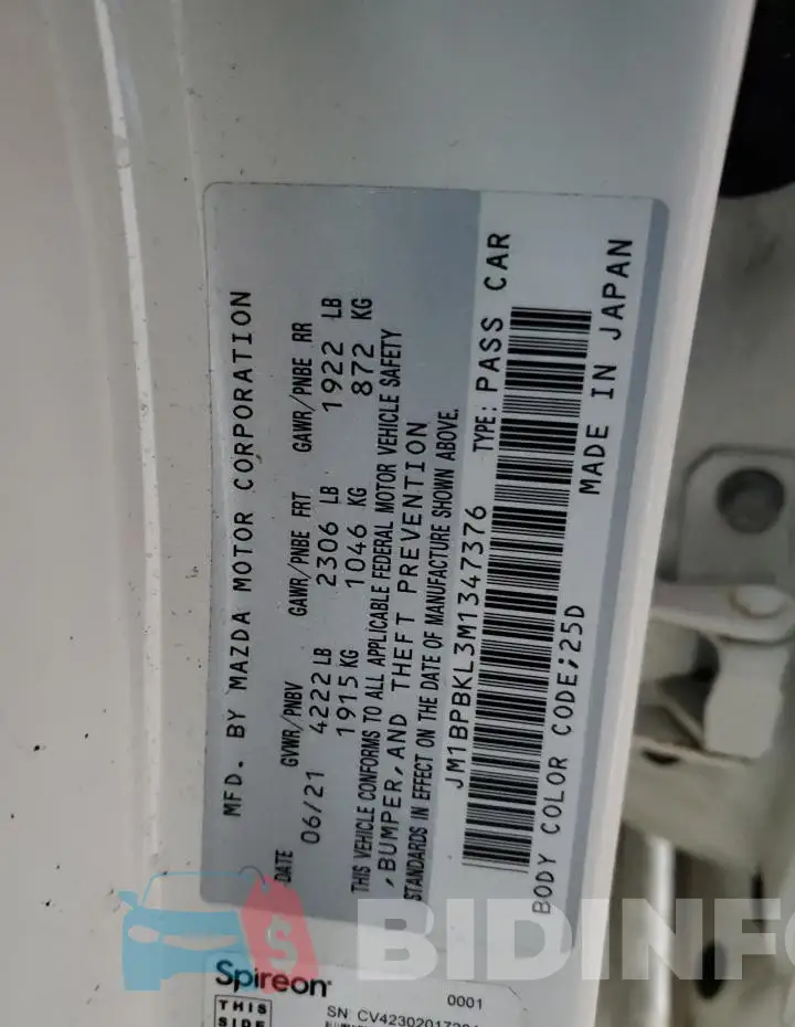 JM1BPBKL3M1347376 Photo# 12