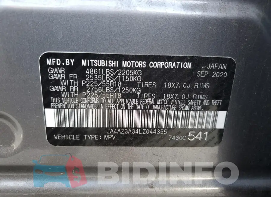 JA4AZ3A34LZ044355 Photo# 13
