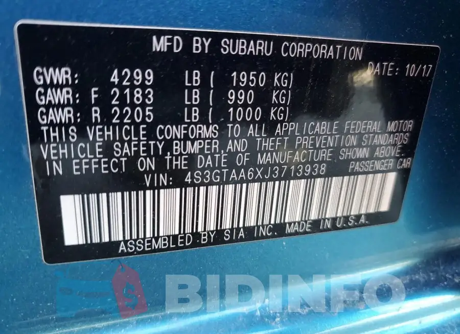4S3GTAA6XJ3713938 Photo# 12