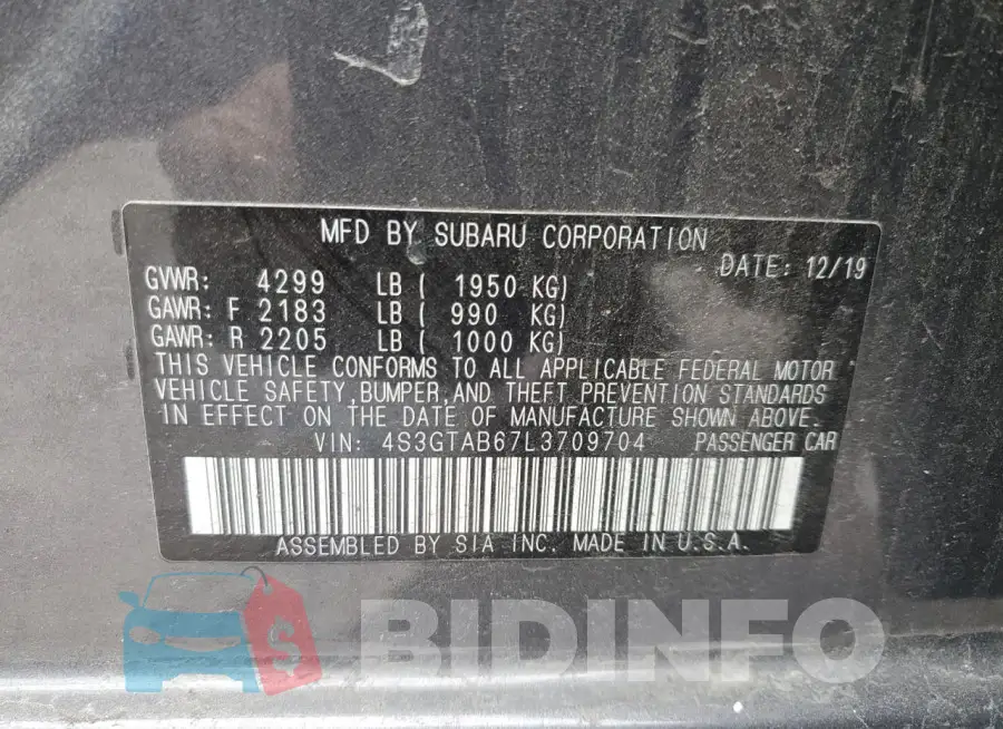 4S3GTAB67L3709704 Photo# 13