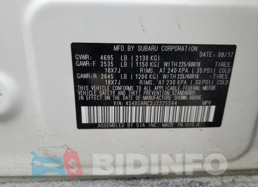 4S4BSANC2J3225544 Photo# 12