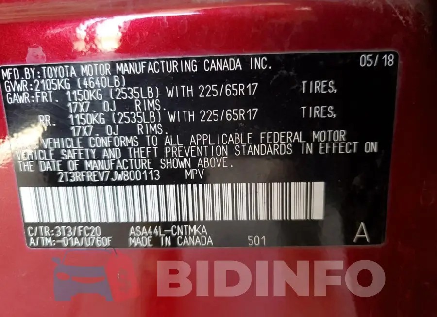 2T3RFREV7JW800113 Photo# 13