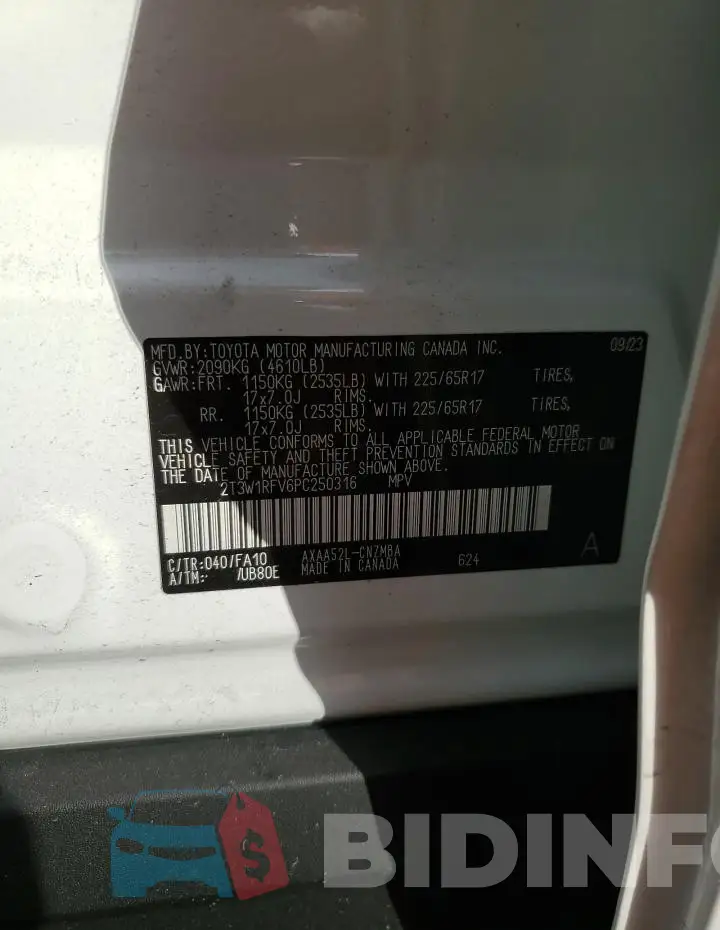 2T3W1RFV6PC250316 Photo# 13