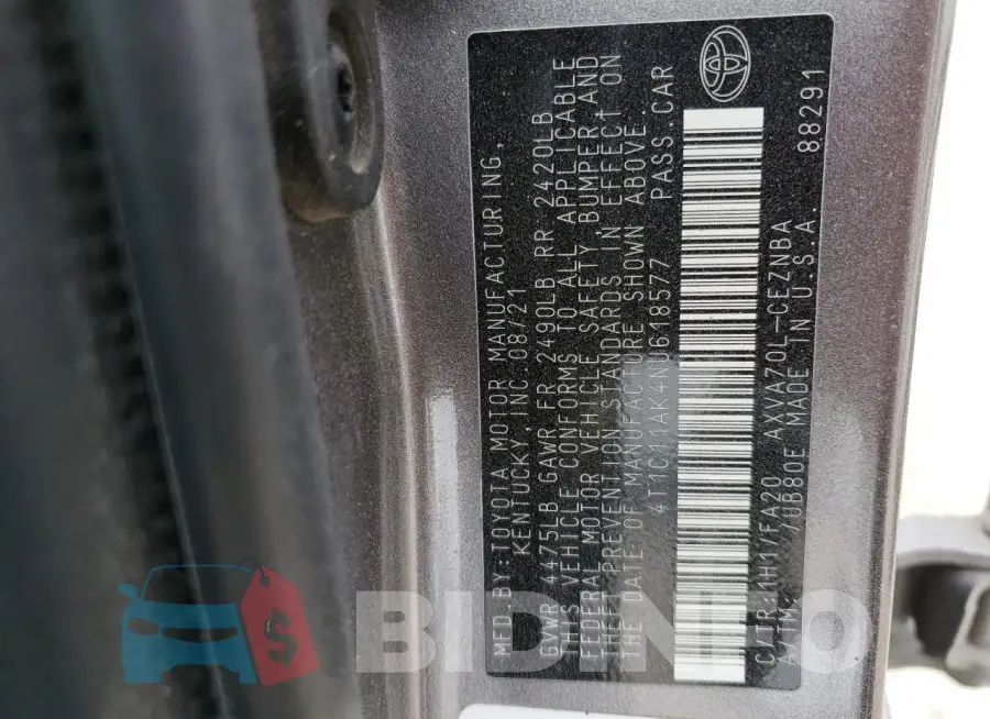 4T1C11AK4NU618577 Photo# 13