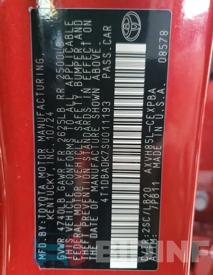 4T1DBADK7SU011193 Photo# 12